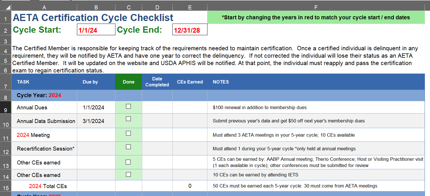 Certification Cycle Tracker