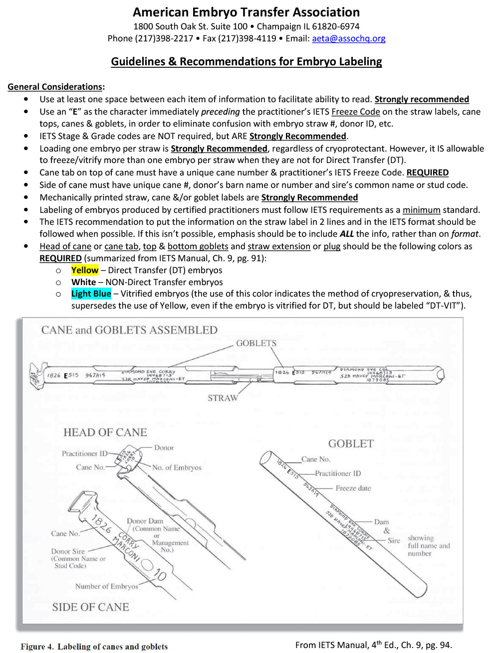 Embryo Labeling Guidelines